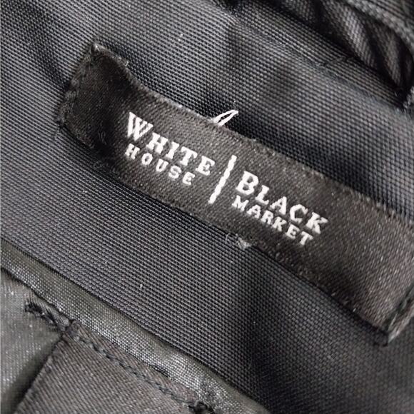 WHITE HOUSE BLACK MARKET! BLACK QUIILTED BIKER STYLE WIDE COLLAR JACKET! SZ M - Picture 8 of 10